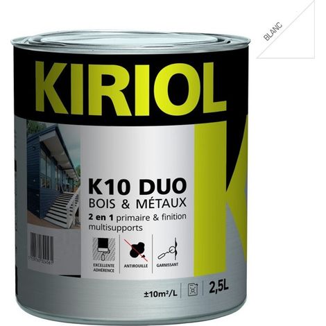 Peinture antirouille K10 Duo COMUS Satin Blanc 2.5L - A005365 (1/4)