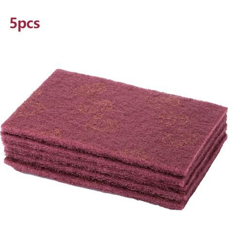 Industrial abrasive sponges for polishing and cleaning, fine red, 5 pieces, 120 x 195 x 8 mm (1/5)