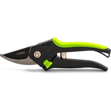 Sécateur de Jardin manuel 20 cm Ciseaux Jardinage Lame Acier Carbone VITO (1/4)