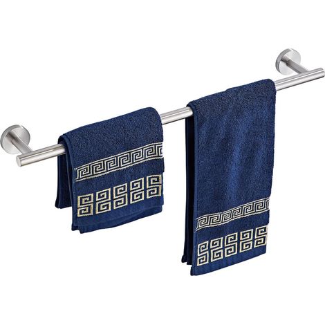 Barre Porte-Serviettes 60cm Salle De Bain Acier Inoxydable 304 Argenté 24'' Porte Serviette Mural Cuisine Cintre Torchons Antirouille Montage Perçage Support Barre Sèche Serviette (1/5)