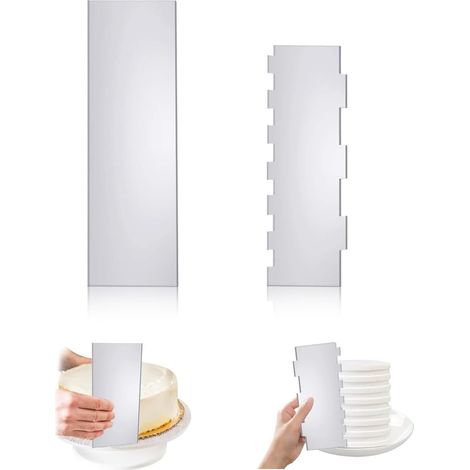2-Piece Cake Smoother Set, Pastry Spatula, Layer Cake Smoothing Spatula, Reusable Non-Stick, Double-Sided Smoothing Spatula for Cakes, Pastries, Fondant, and Cream (1/5)