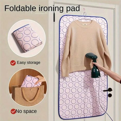 1 pièce - Tapis à repasser pliable portable, coussin à repasser résistant à la chaleur pour bureau et table, couverture épaisse pour planche à repasser à vapeur, lave-linge et sèche-linge, 40 x 70 cm (1/5)