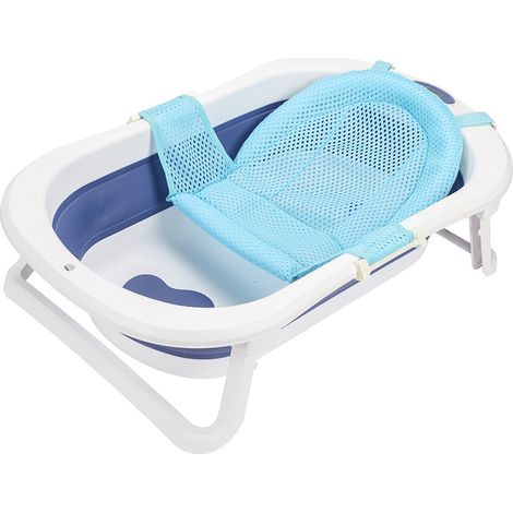 Randaco Baignoire bébé pour nouveau-nés – baignoire pliable avec capteur de température, baignoire enfant (Bleu) (1/5)