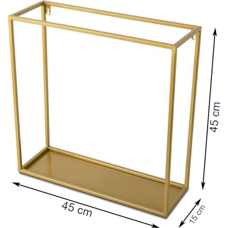 Hängendes Wandregal, goldfarbenes Metall, 45 cm (1/5)