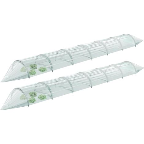 KOTARBAU® Lot de 2 Serre Tunnel de Jardin, Tunnel de Forcage 30 x 360 cm, Serre de Jardin de Sol, Tunnel Horticole, Mini Serre, Tunnel de Croissance, PVC, Verte (1/5)
