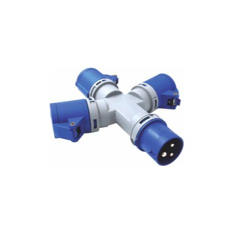 Adattatore Industriale 16A 220V Multipl IP44 FIG.9 Electraline 3PMARK