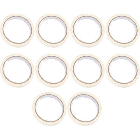 10 rouleaux de ruban de masquage blanc, de 0,7 pouce de large, facile à déchirer, ruban de peinture à haute adhérence, adapté à la peinture, au bricolage et à l'étiquetage artisanal. (1/5)