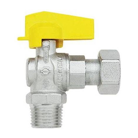 ROBINET À CÔDE POUR GAZ MÂLE/ECROU ROTATIF 1/2" x 1/2"