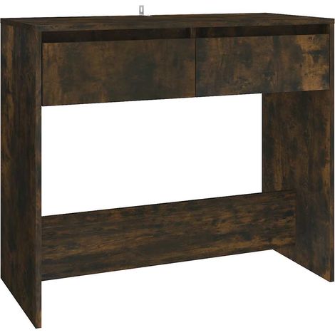 Maison Exclusive - Tavolo Consolle Rovere Fumo 89x41x76,5 cm in Acciaio (1/5)