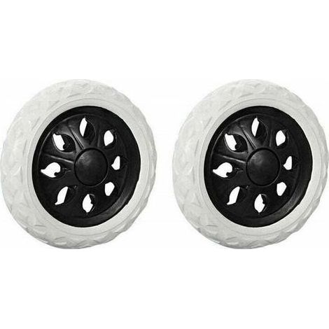 Lot de 2 roues noires en polypropylène résistant, diamètre 10 cm (1/4)
