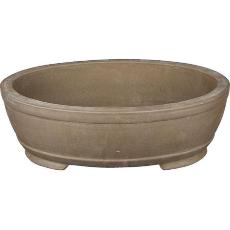 Vaso per bonsai ovale in gres 22,5x15,5x5,5 cm - 2928b