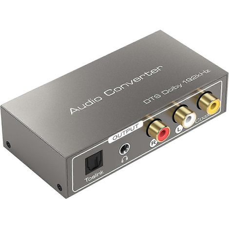 Convertisseur audio numérique-analogique (DAC) 192 kHz Toslink optique coaxial - Compatible ARC vers coaxial Toslink L/R jack 3,5 mm (1/5)
