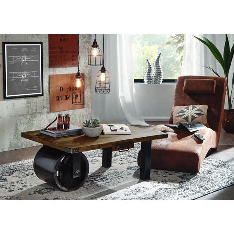 Couchtisch Mango 110x80x43 braun lackiert RAILWAY 405