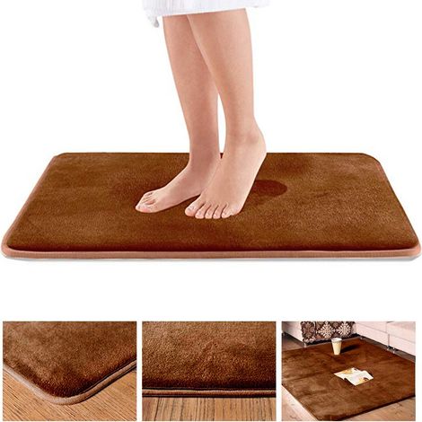 Tapis De Salle De Bain - Microfibre Absorbant Rapide Séchage - Dos En Caoutchouc Anti-dérapant - Pour Baignoire Et Lavabo - 60 X 90 Cm (1/5)