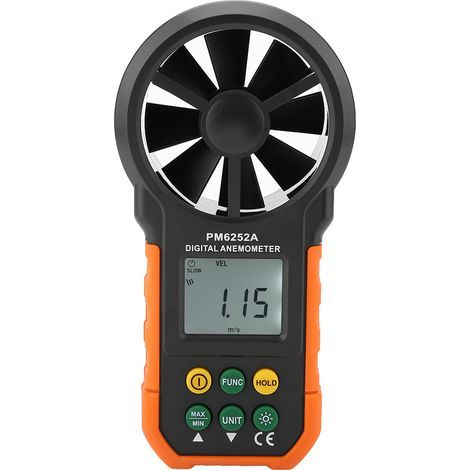 PEAKMETER PM6252A Digitales Anemometer – Wind- und Luftstrommessung, hintergrundbeleuchtetes Display + Min./Max.-Anzeige + Tragetasche inklusive (1/5)