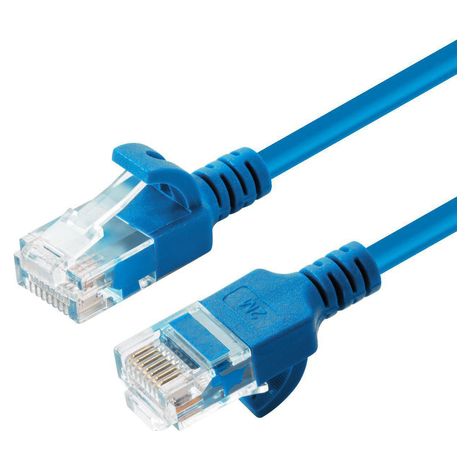 Cable de red UTP Cat6a de 15 m, azul, Microconnect Slim (1/3)