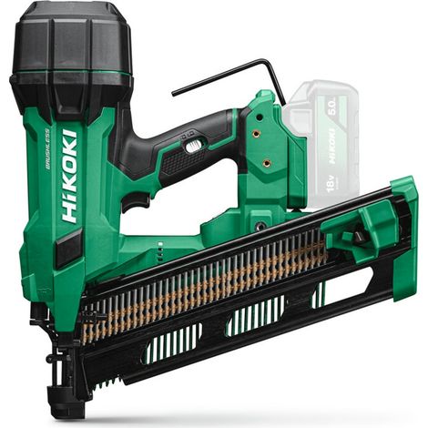 HiKOKI Akku-Streifennagler 18 V Brushless, 21°, Rund-Kopf Nägel bis 90 mm, incl. Zubehör, Koffer (1/5)