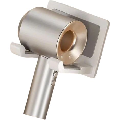 Estante adhesivo de pared para secadores de pelo - Blanco