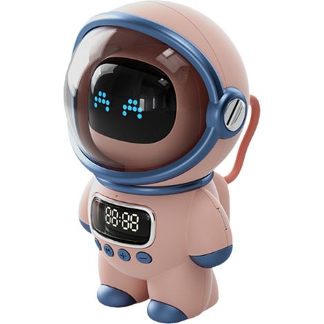 Le haut-parleur astronaute AI voix intelligente horloge Bluetooth petite veilleuse cadeau d'anniversaire rose