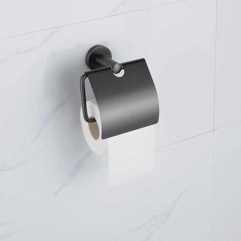 Fortifura Calvi Porte-rouleau papier WC - avec couvercle - gunmetal (1/3)