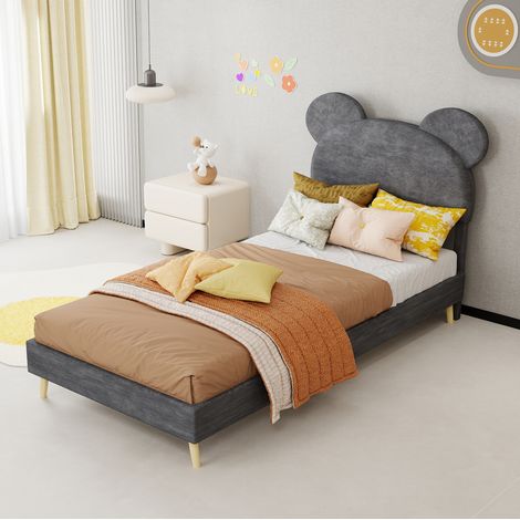 Cama infantil con almacenaje 90x200 gris OKMYHOME (1/5)