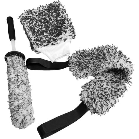 Lot de 3 brosses de nettoyage en microfibre anti-rayures pour jantes de voiture, SUV, moto, camion, minivan (1/5)