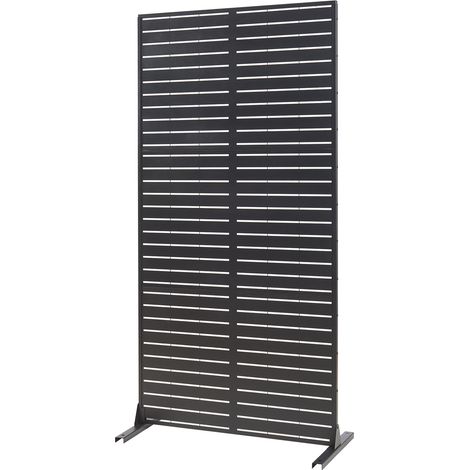 Tabique divisorio 200 x 100 x 50 cm acero galvanizado negro 030009280 (1/5)