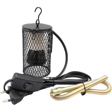 Reptiles Lampe chauffante en céramique avec Garde, éclairage de Chauffage Reptile Infrarouge Tortue/lézard/Serpent/Dragon Barbu 100W,OUYLAF (1/5)