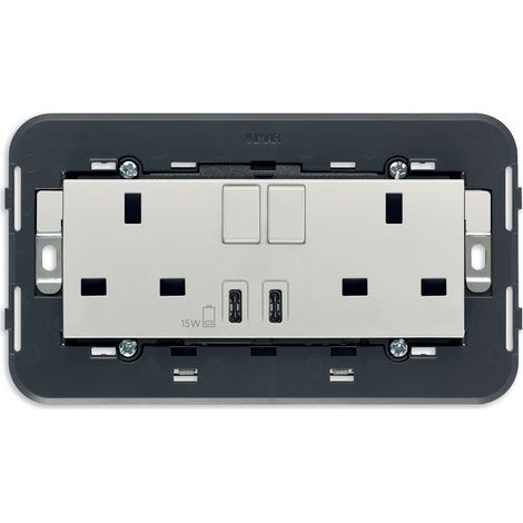 VIMAR - 20224.CC.N 2 tomas 2P+E 13A BS +int +USB C+C Siguiente