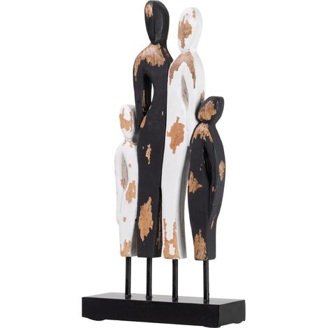 Familienfigur Metall Mangoholz 22X9X46 cm (1/5)