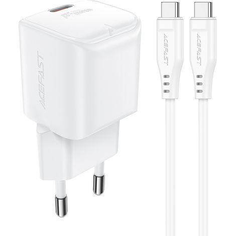 Mini PD 20W GaN-Wandladegerät + USB-C-Kabel Weiß (1/5)