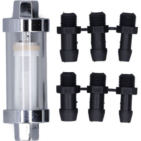 Filtre à carburant universel 3/8in 1/4in 5/16in raccord avec 6 pièces connecteur de remplacement pour 9706 (1/5)