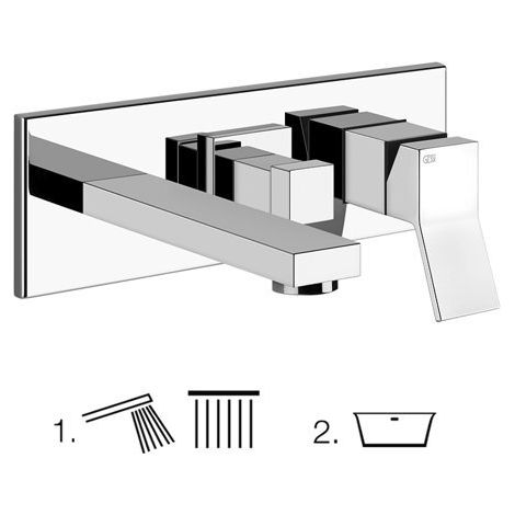 Gessi Rettangolo K, ensemble de douche prêt à lemploi pour
