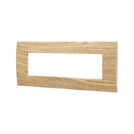 Placca Plastica ETTROIT Serie Venus 7 Posti/Moduli 507 Compatibile Con Vimar Arke, 14 Colori Disponibili (Legno Chiaro)