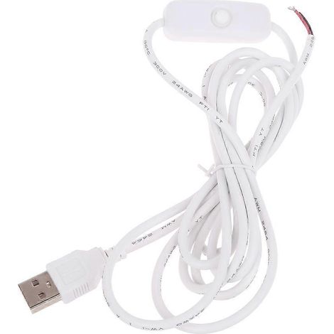 Câble d'alimentation USB 5V pour ruban LED avec interrupteur marche/arrêt intégré. (1/5)