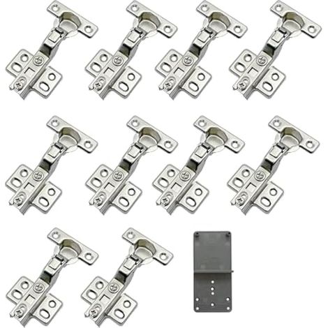 90 Degré Rentrant 26 mm Soft Close Charnieres avec Amortisseur Hydraulique Fermeture Automatique Charnière à Amorti pour Armoires de Porte Lot de 10 (1/5)