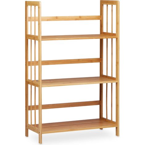 Scaffale a 3 livelli portaoggetti bagno cucina 90 x 30 x 100 cm in bambù naturale 130003333
