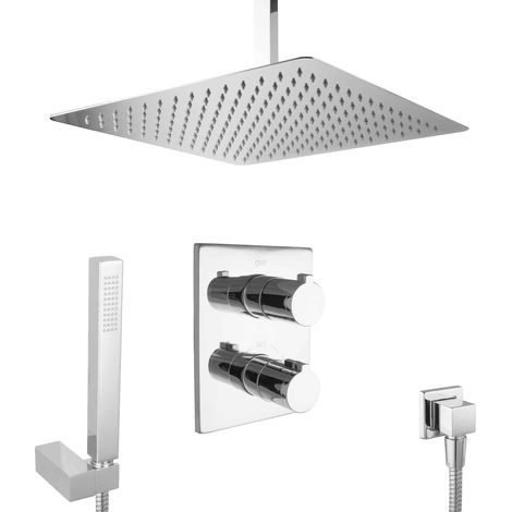 Set de Douche PaulGurkes 40cm Douche Plafonnier avec Thermostat