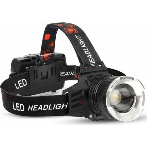 Lampada frontale a LED ricaricabile Tigrezy, 5 modalità e livello IPX6 impermeabile Lampada frontale ricaricabile tramite USB, adatta per campeggio all'aperto, corsa, C (1/5)
