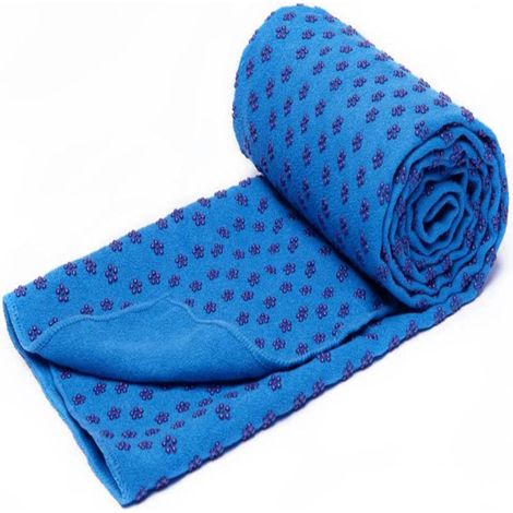 1 Serviette de yoga, microfibre antibactérienne, 183 x 63 cm, antidérapante avec picots PVC, pour studio et voyage (1/5)