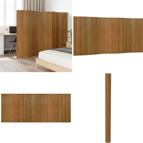 Cloison de séparation marron 165x400 cm bambou - Séparateur De Pièce - Écran Divisoire - Cloison Pliable - Décoration Murale - Bambous - Home & Living (1/5)