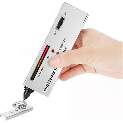 Testeur de moissanite et de diamant portable, alimenté par une pile 9V CC, (1/5)