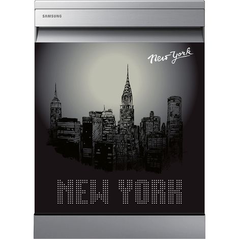 Stickers Lave vaisselle - New York - 60x60 cm - Adhésif BRILLANT (1/2)
