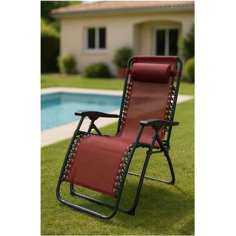 Klappstuhl - MARBUENO - Standard - Bordeaux - Kunststoff/Metall - Pack 2