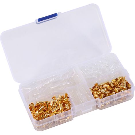 Lot de 120 connecteurs à broches en laiton de 3,5 mm, mâles et femelles, avec capuchon isolant (1/5)