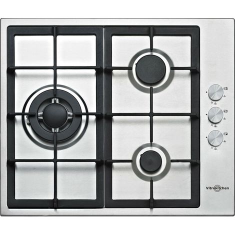 Cuisinière vitrokitchen en636lin 3 brûleurs acier inoxydable 58 cm (1/3)