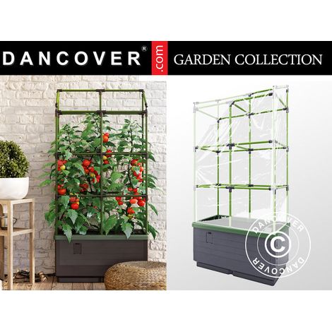 Planter box CityJungle incl. summer cover, self-watering box, 62x33x128 cm, Anthracite - Dancover (1/2)
