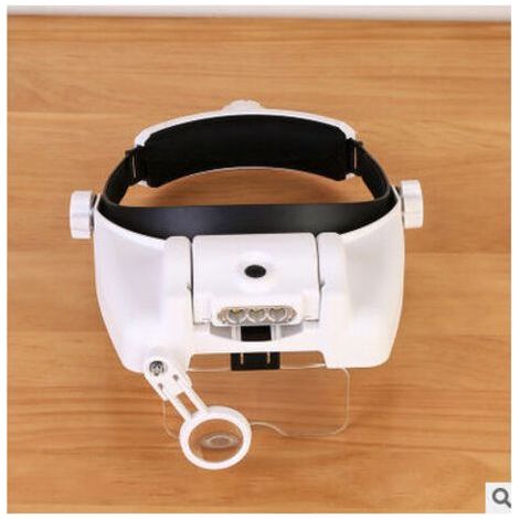 QORVA-Lunettes loupe frontale rechargeable avec lumière LED, mains libres et 6 lentilles amovibles pour travaux rapprochés, lecture, bijoux, travaux manuels, réparation 82000M