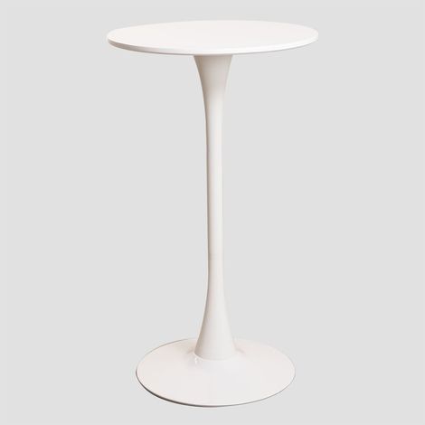 Table haute ronde en MDF et métal (Ø60 cm) Style Ivet SKLUM Blanc