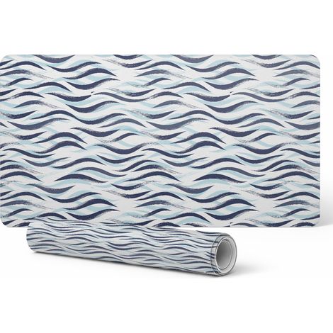Alfombrilla protectora antideslizante para escritorio con estampado de l铆neas onduladas, 90x45 cm.